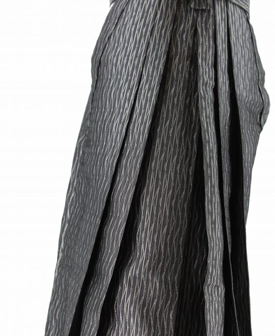 男性用袴単品レンタル(成人式・結婚式・卒業式)グレー紫・ラメストライプ[身長175cm]No.126